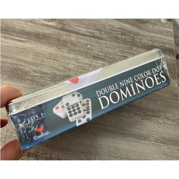 New 2007 Sealed New Tin Cardinal Dominoes Double Nine Color Dot - Picture 4 of 5